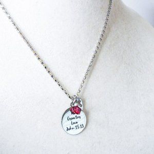 Cynthia Lynn "NO GREATER LOVE" Stainless Steel Christian Valentine Necklace